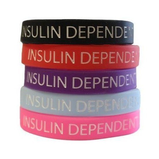 Insulin Dependent Diabetic Wristband Colour Pack (all 7 colours) - Diabetes.co.uk