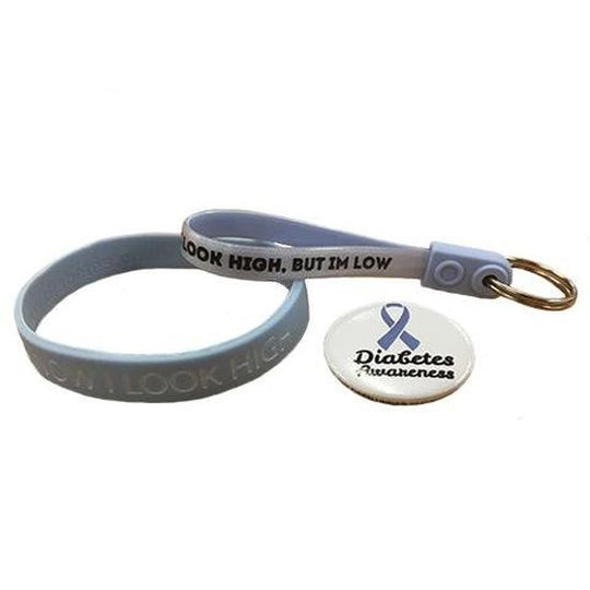 DCUK Pack (1 wristband, 1 badge & 1 loopy keyring) - Diabetes.co.uk