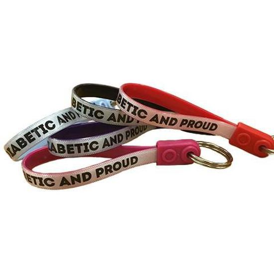 Diabetic and Proud Loopy Keyring (5 Colours) - Diabetes.co.uk