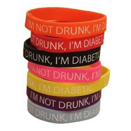 I'm Not Drunk, I'm Diabetic Silicone Wristband (7 Colours) - Diabetes.co.uk