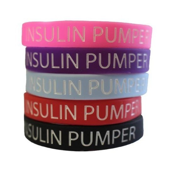 Insulin Pumper Silicone Wristband (5 Colours) - Diabetes.co.uk