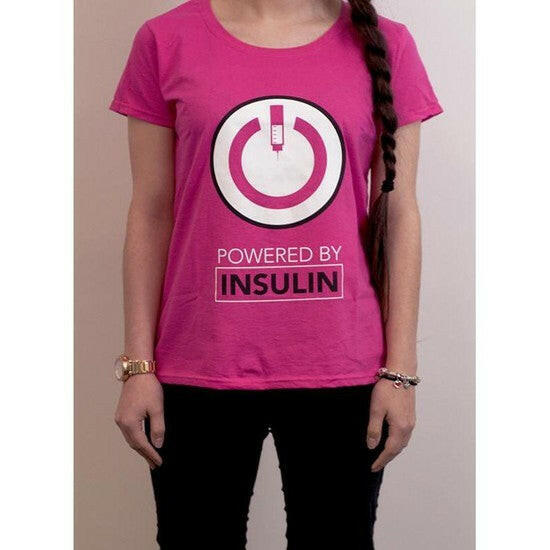 Powered by Insulin Tee (Female) - Diabetes.co.uk
