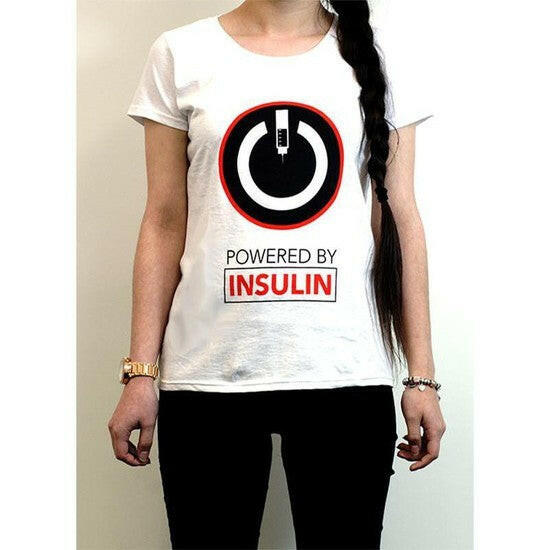 Powered by Insulin Tee (Female) - Diabetes.co.uk