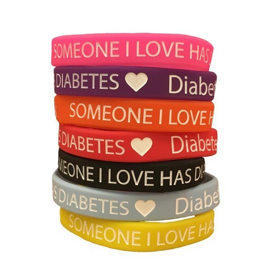 Someone I Love Has Diabetes ♡ Silicone Wristband (7 Colours) - Diabetes.co.uk