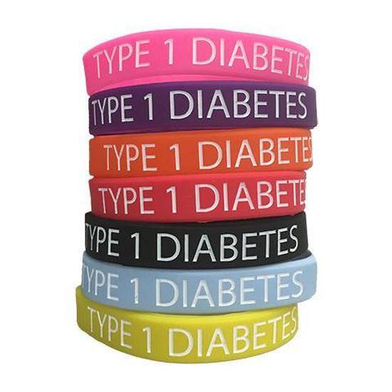 Type 1 Diabetes Silicone Wristband (7 Colours) - Diabetes.co.uk