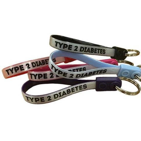 Type 2 Diabetes Loopy Keyring (5 Colours) - Diabetes.co.uk